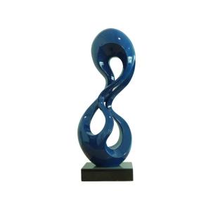 Escultura CECILIA de resina azul oscuro - Largo 25 x Alt. 79 cm.