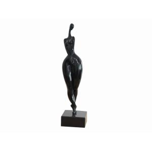 Gran escultura MADISON - Resina - Ancho 12 x Alt. 50 cm - Negro