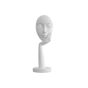 Estatua grande MASQUEE de resina blanca - Largo 12 x Ancho 13 x Alto 39 cm