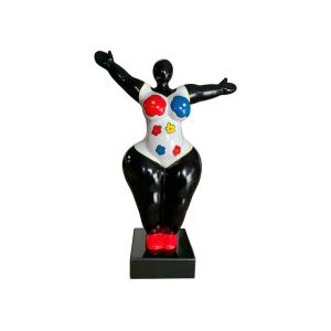 Gran escultura ODINA de resina - Ancho 37 x Alt. 54 cm - Multicolor