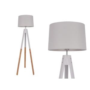 Lámpara de estilo escandinavo STAVENGER - Patas de madera - 149x50x50 cm - Blanco