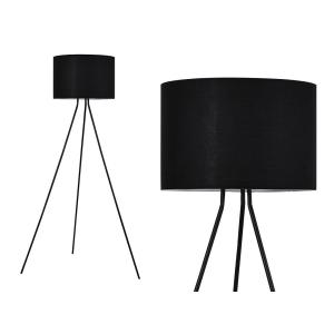 Lámpara de pie AELIG de metal y tela - Alto 160cm - Color negro