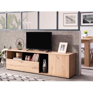 Mueble TV DIEGO - 2 puertas y 3 estantes - Color: roble