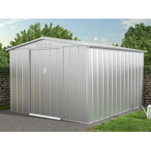 Caseta de jardín de acero galvanizado gris LINUS - 6,71 m²