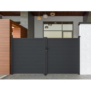 Portón de aluminio color antracita NAZARIO - Ancho 300 x Alt. 158 cm
