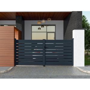 Portón de aluminio color antracita PRIMO - Ancho 350 x Alt. 158 cm