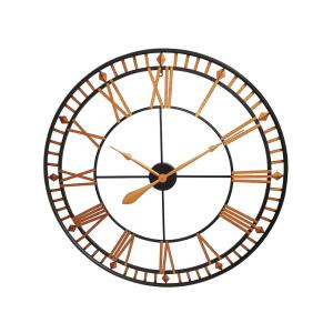 Reloj de pared BANGOR - metal - D.60 cm - Dorado y negro