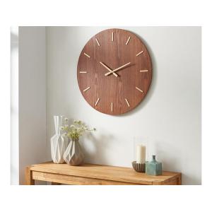 Gran reloj de pared chapado en madera de fresno ARTURO - D. 70 cm - Marrón