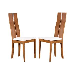 Conjunto de 2 sillas SALENA - Haya maciza - Color roble