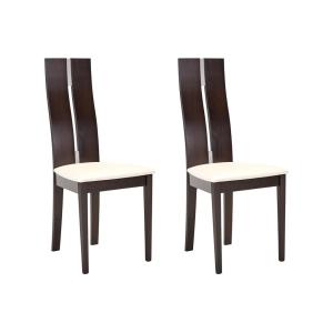 Conjunto de 2 sillas SALENA - Haya maciza - Color wengué