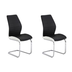 Conjunto de 2 sillas TYLIO de piel sintética - Negro y blanco
