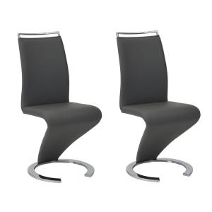 Conjunto de 2 sillas TWIZY - Piel sintética - Negro
