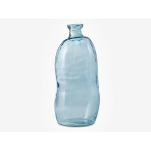 Jarrón damajuana de cristal reciclado VISMA - Alt. 73 cm - Transparente azulado