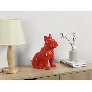 Estatua de bulldog de resina DOGGO - Ancho 27 x Prof. 16 x Alt. 32 cm - Rojo